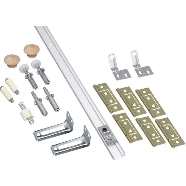National Hardware - Kit de herrajes para puerta de armario plegable, 14 piezas, se adapta a apertura de puerta de 48 pulgadas