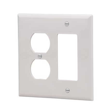 Placa de pared decorativa/dúplex para interiores de policarbonato blanco mediano de 2 unidades Eaton