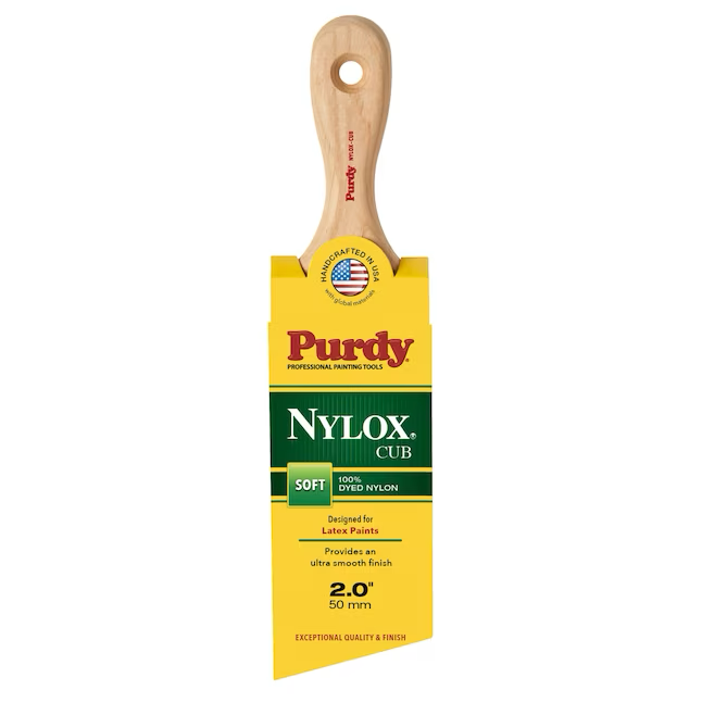 Purdy Nylox Cub Brocha de pintura en ángulo de nailon reutilizable de 2 pulgadas (brocha de uso general)