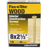 Fas-n-Tite #8 x 2-1/2-in Yellow Zinc Interior Wood Screws