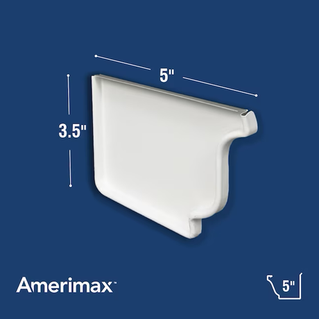 Tapa de extremo Amerimax de aluminio estilo K (izquierda) (5 pulgadas x 1 pie)