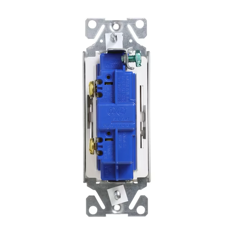 Eaton Interruptor de luz basculante unipolar de 15 amperios, color blanco (paquete de 10)