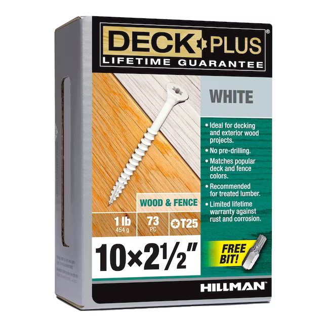 Deck Plus #10 x 2-1/2-Zoll Holz-Holz-Terrassenschrauben (87 Stück pro Karton)