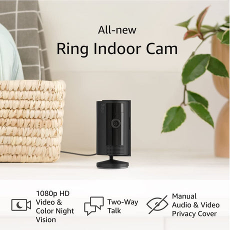 Ring Indoor Cam (2.ª generación) | Vídeo HD de 1080p (versión 2023) | Negro 