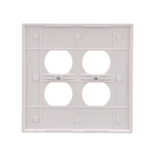 Placa de pared dúplex interior de plástico blanco tamaño Jumbo de 2 unidades Eaton