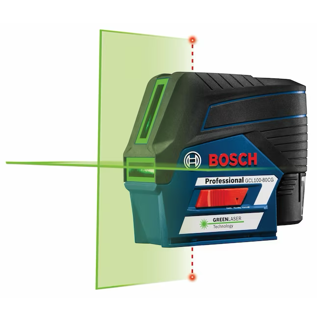 Bosch Green 165 Fuß selbstnivellierender Kreuzlinienlaser für den Innen- und Außenbereich