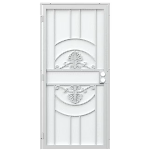 RELIABILT Alexandria 36-in x 81-in White Steel Surface Mount Security Door with White Screen
