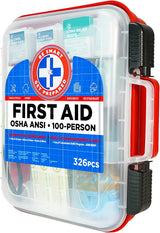 Erste-Hilfe-Set, harter roter Koffer, 326-teilig, übertrifft OSHA- und ANSI-Richtlinien