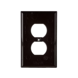 Eaton 1-Gang Midsize Brown Polycarbonate Indoor Duplex Wall Plate