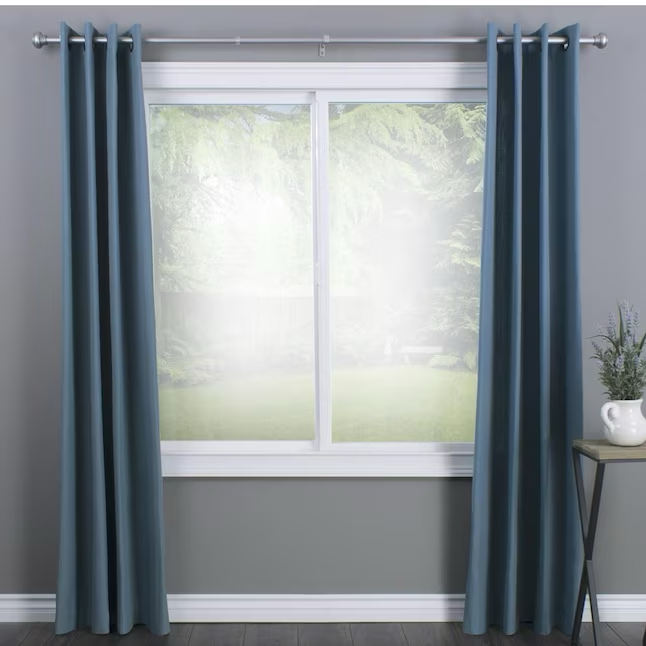 Allen + Roth Barra de cortina simple de acero de níquel cepillado de 36 a 72 pulgadas