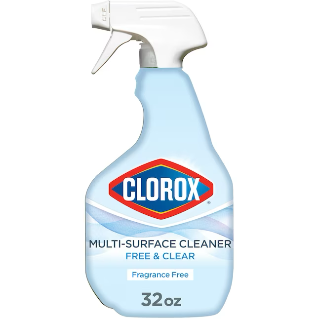 Clorox Free and Clear Limpiador multiuso líquido desinfectante sin fragancia, 32 onzas líquidas