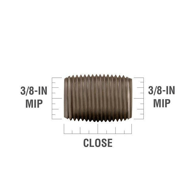 RELIABILT 3/8-in x Close Galvanized Nipple