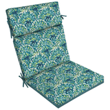 Style Selections 20-in x 21-in Teal Waves Patio Chair Cushion