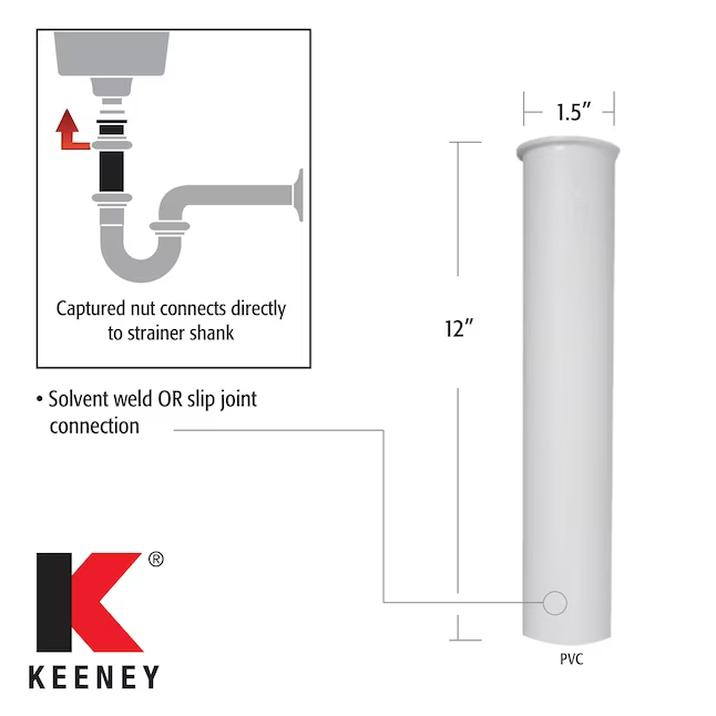 Keeney 1-1/2-in PVC Sink Tailpiece