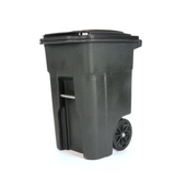 Toter 48-Gallons Black Plastic Wheeled Trash Can with Lid Outdoor