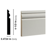 RELIABILT 15/32-in x 4-1/2-in x 12-ft Contemporary Primed MDF 3233 Baseboard Moulding