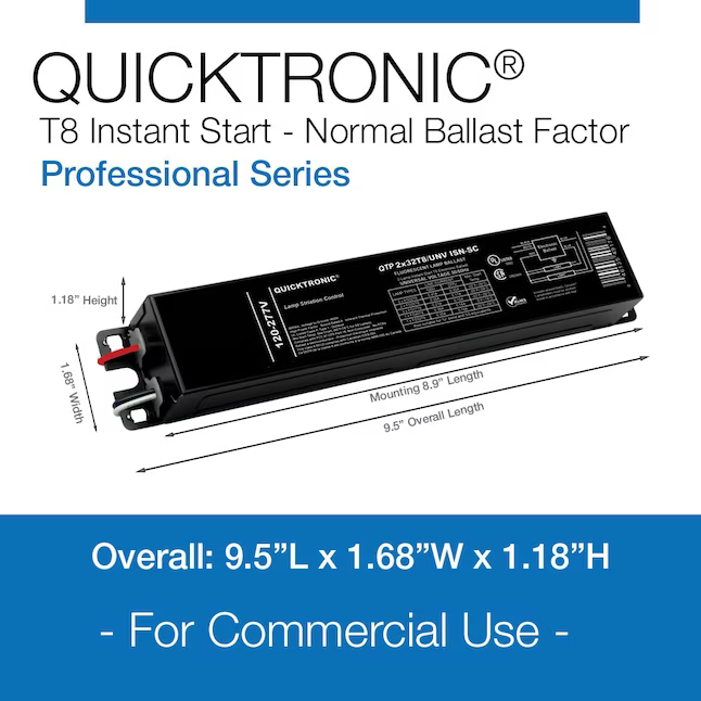 QUICKTRONIC T8 4-Bulb Commercial Fluorescent Light Ballast