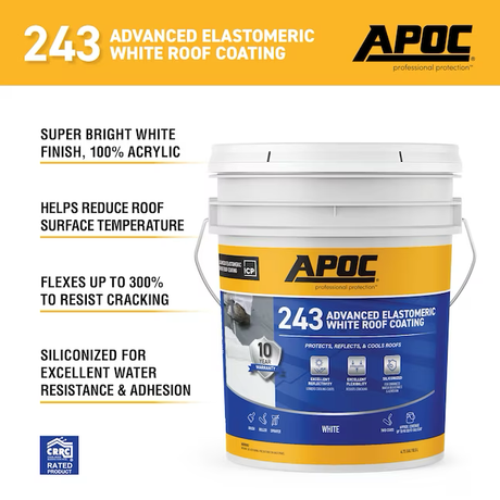 APOC 243 4,75 Gallonen weiße, elastische, reflektierende Dachbeschichtung