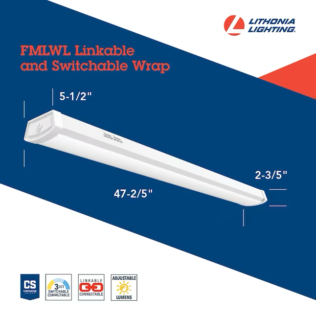 Lithonia Lighting 5000-Lumen Adjustable-Lumen Switchable White LED Wraparound Light