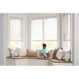 allen + roth At Home 2-in Slat Width 9-in x 72-in Cordless White Faux Wood Room Darkening Horizontal Blinds