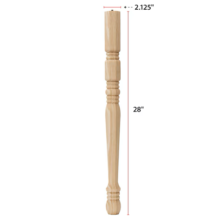 Waddell 2.125-in x 28-in Traditional Pine End Table Leg