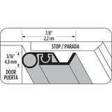 MD Kit de marco de puerta superior y lateral plateado de 7 pies x 7/8 pulgadas x 1 pulgada Burlete de puerta de aluminio/vinilo