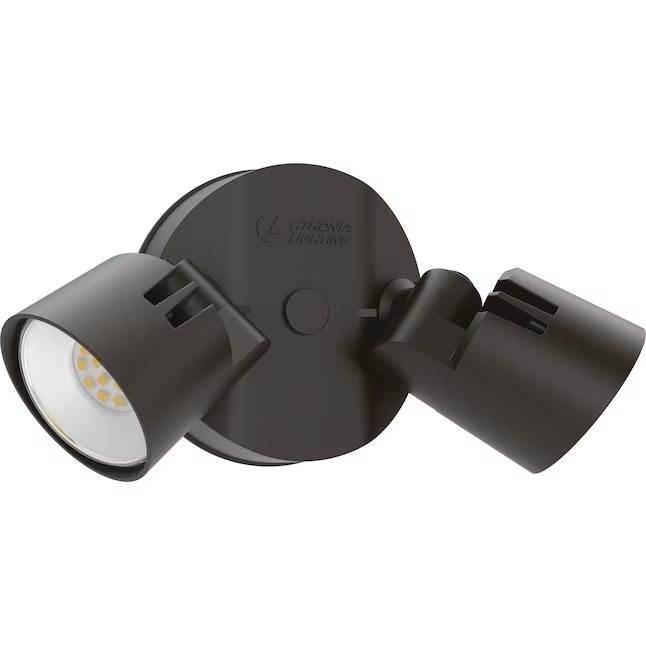 Lithonia Lighting 150-Watt-EQ-LED-Flutlicht in Bronze mit schaltergesteuertem 2-Kopf-Flutlicht und einstellbaren 2750 Lumen