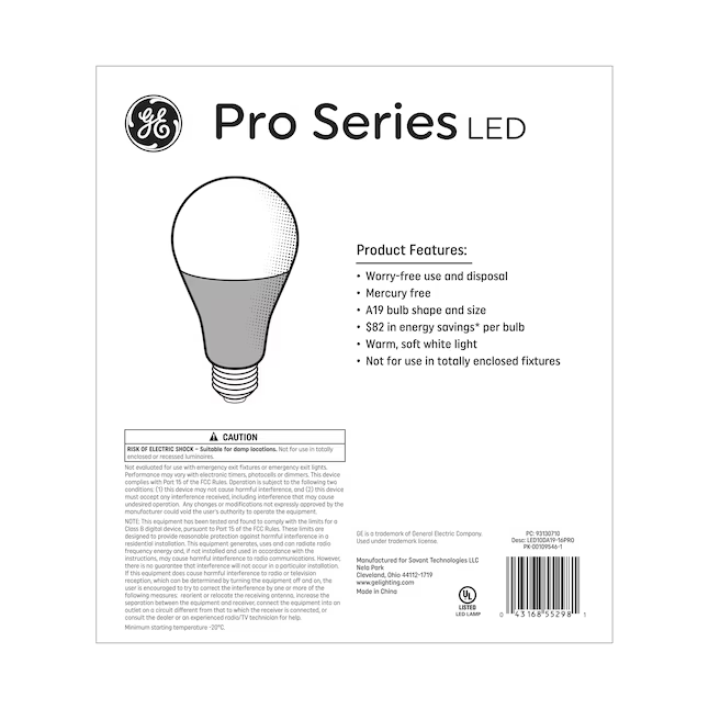 GE Pro 60-Watt EQ A19 Soft White Medium Base (e-26) Dimmable LED Light Bulb (16-Pack)