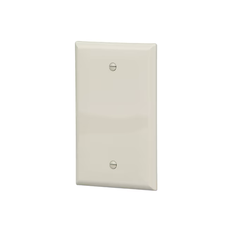 Eaton 1-Gang Midsize Light Almond Polycarbonate Indoor Blank Wall Plate