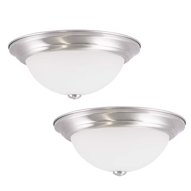 Project Source 13.14-in Nickel LED Flush Mount Light ENERGY STAR