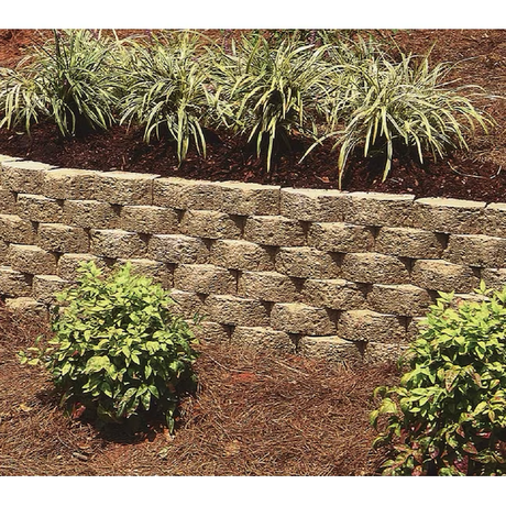 4-in H x 11.5-in L x 7.5-in D Red/Charcoal Concrete Retaining Wall Block