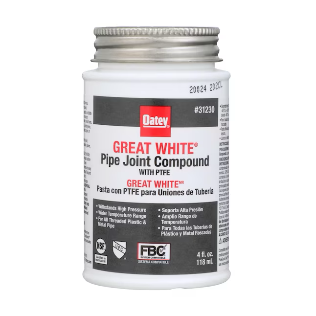 Oatey Great White Pipe Joint Compound with PTFE 4-fl oz Sealant