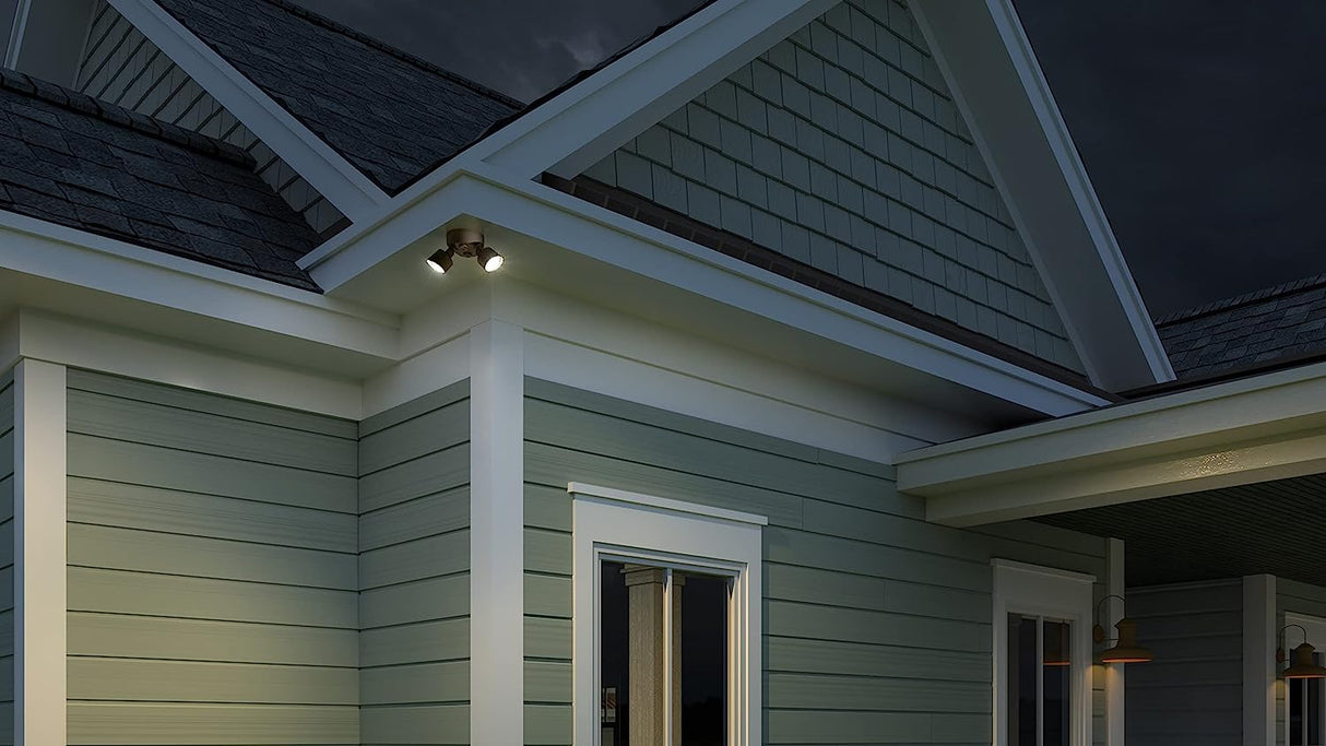 Lithonia Lighting HomeGuard Sicherheits-Flutlichter, 1750–2750 Lumen, 2 Lichter, Fotozellensensor, Dunkelbronze
