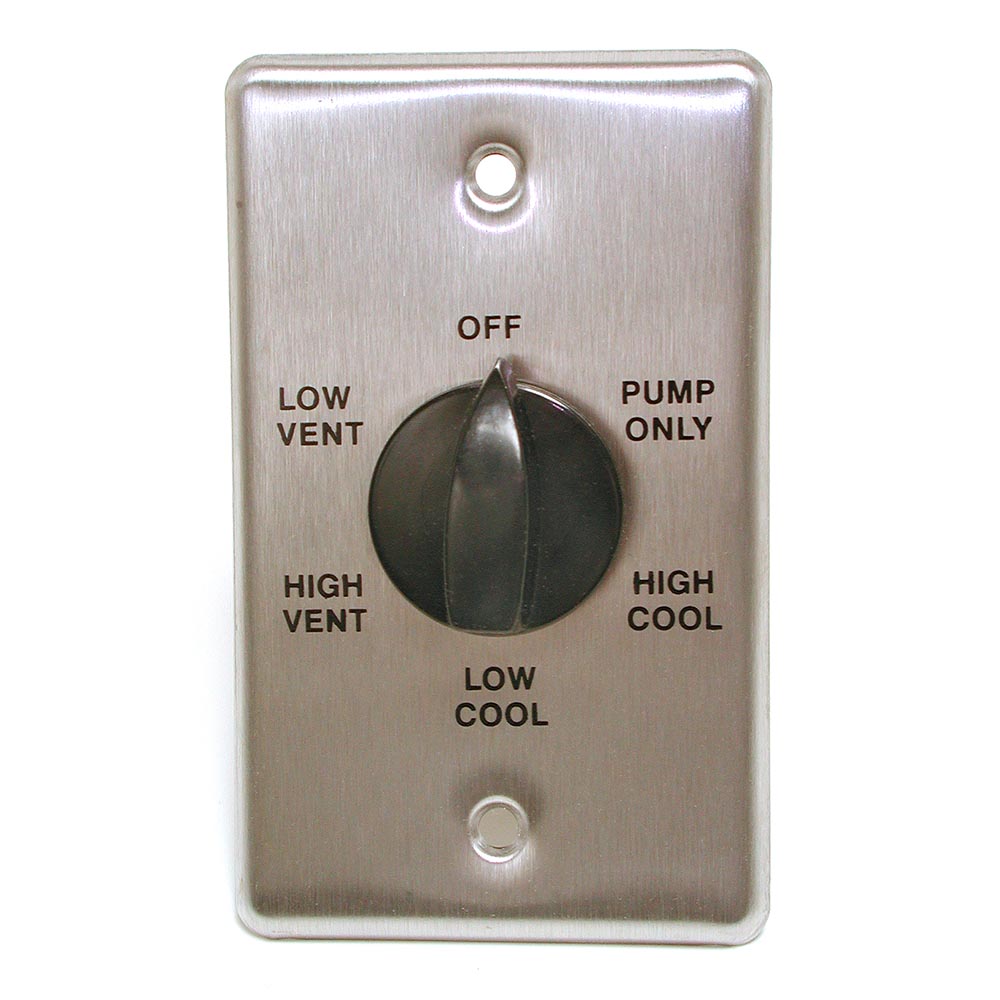 Dial Evaporative Cooler 2-Speed Cooler Switch (2 in. x 4 in.) - Metal, Spanish Label