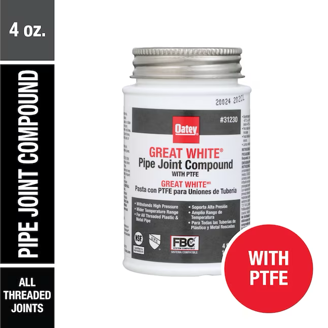 Oatey Great White Pipe Joint Compound with PTFE 4-fl oz Sealant