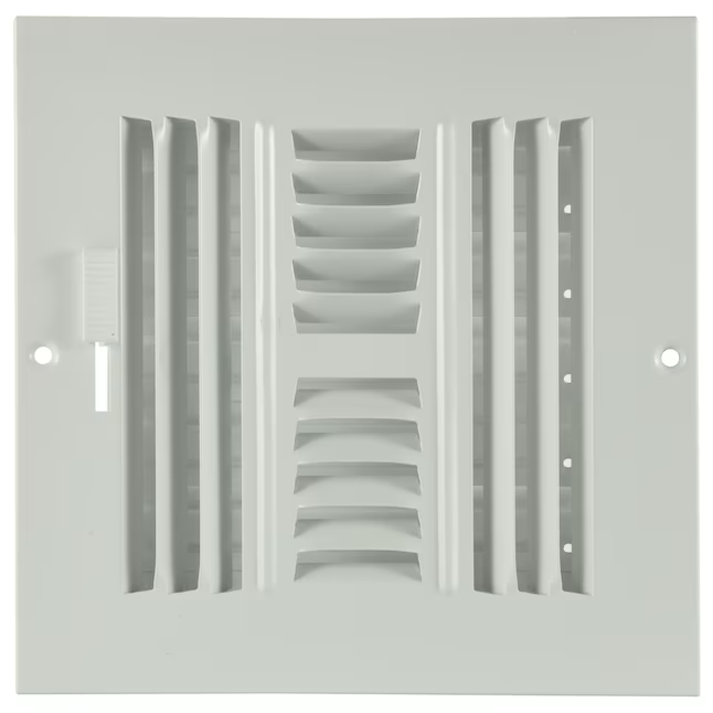 RELIABILT 6 Zoll x 6 Zoll 4-Wege-Seitenwand-/Deckenregister aus Stahl in Weiß 