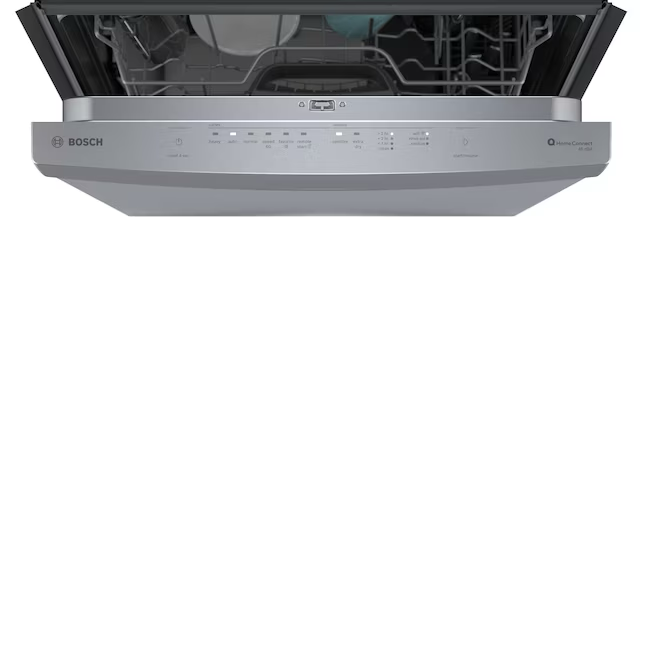 Lavavajillas integrado inteligente Bosch serie 300 con control superior de 24 pulgadas y tercer estante (acero inoxidable), 46 dBA