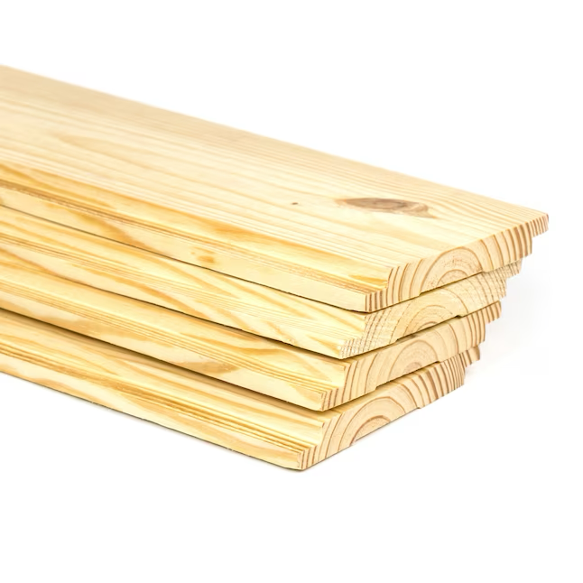RELIABILT 7.125-in x 8-ft Unfinished Pine Shiplap Wall Plank (1-Pack, Covers 4.75-sq ft)