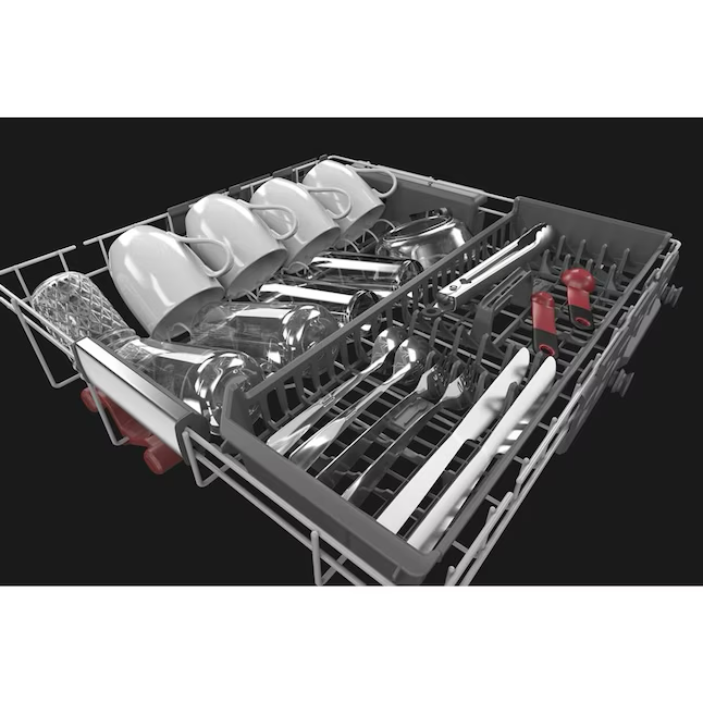 KitchenAid FREEFLEX With Third Rack Top Control 24-in Built-In Dishwasher Third Rack (Black Stainless Steel with Printshield Finish), 44-dBA