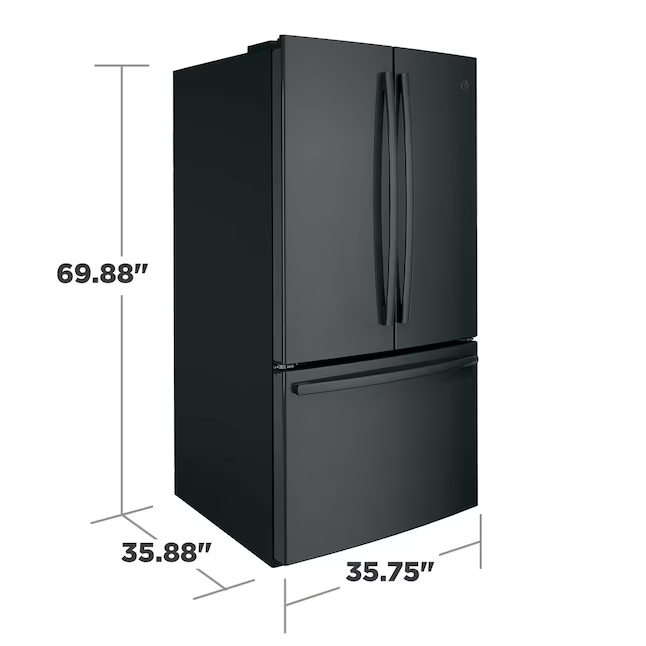 GE 27-cu ft French Door Refrigerator with Ice Maker and Water dispenser (Black) ENERGY STAR