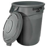 Rubbermaid Commercial Products BRUTE 44-Gallons Gray Plastic Trash Can with Lid