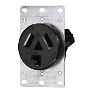 Eastman 30 Amp 3-Wire Dryer Receptacle - Round Flush Wall Mount