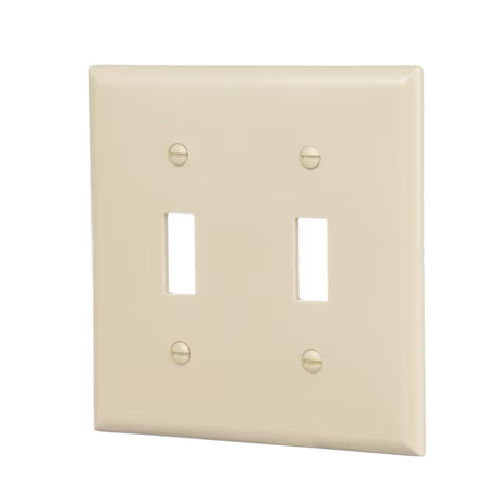 Eaton 2-Gang Standard Size Ivory Plastic Indoor Toggle Wall Plate