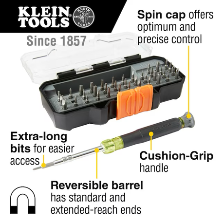 Klein Tools 40-Piece Bi-material Handle Assorted Multi-bit Screwdriver Set