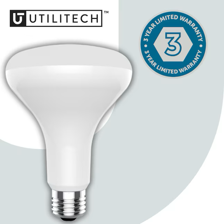 Utilitech 65-Watt EQ BR30 Bright White E26 Dimmable LED Light Bulb (12-Pack)