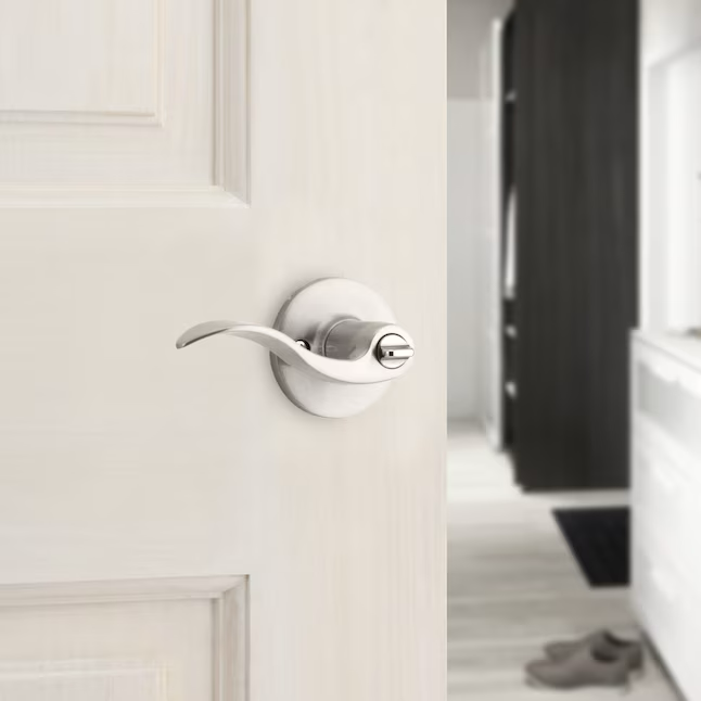 RELIABILT Olivia Satin Nickel Interior Bed/Bath Privacy Door Handle Contractor Pack (6-Pack)