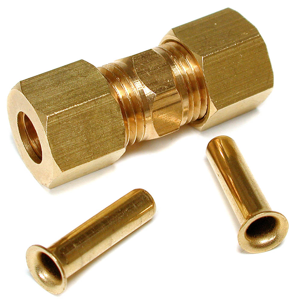 Dial ¼” Brass Compression Union with Poly Adapters