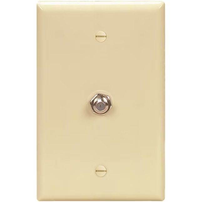 Eaton 1-Gang Midsize Ivory Plastic Indoor Wall Plate
