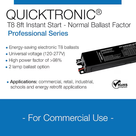 QUICKTRONIC T8 2-Bulb Commercial Fluorescent Light Ballast