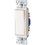 Eaton Interruptor de luz basculante unipolar de 15 amperios, color blanco (paquete de 10)